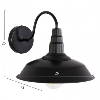 ΑΠΛΙΚΑ ΤΟΙΧΟΥ DONO HM4478 ΜΕΤΑΛΛΟ ΣΕ ΜΑΥΡΟ 26x31x25Υεκ.