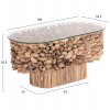 ΤΡΑΠΕΖΙ ΣΑΛΟΝΙΟΥ ΟΒΑΛ SPARROW HM9962 DRIFTWOOD--ΓΥΑΛΙ 106x55,5x50,5Υεκ.