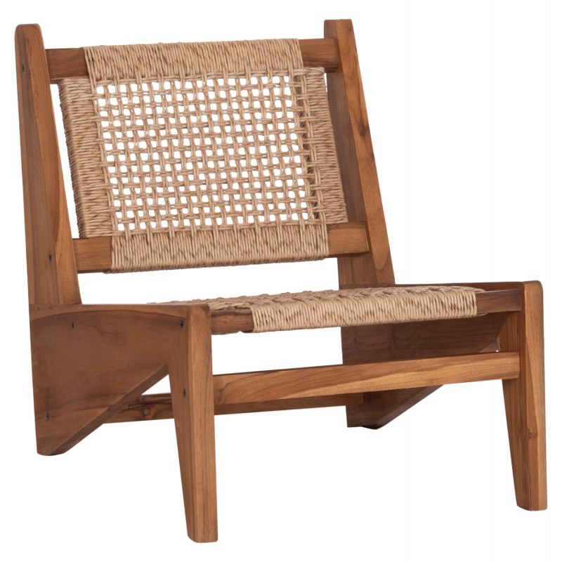 ΚΑΡΕΚΛΑ LOUNGE LUKILLA HM9913 ΞΥΛΟ TEAK ΣΕ ΦΥΣΙΚΟ--ΣΥΝΘ.ΣΧΟΙΝΙ ΜΠΕΖ 55,5x74x65Υεκ.