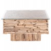 ΤΡΑΠΕΖΙ ΣΑΛΟΝΙΟΥ ΤΕΤΡΑΓΩΝΟ SPARROW HM9960 DRIFTWOOD--ΓΥΑΛΙ 95x95x51,5Υεκ.