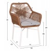 ΠΟΛΥΘΡΟΝΑ TOPIN HM6048.11 ΑΛΟΥΜΙΝΙΟ ΛΕΥΚΟ-P.E. RATTAN ΜΠΕΖ 59x63x81Υεκ