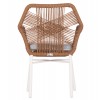 ΠΟΛΥΘΡΟΝΑ TOPIN HM6048.11 ΑΛΟΥΜΙΝΙΟ ΛΕΥΚΟ-P.E. RATTAN ΜΠΕΖ 59x63x81Υεκ