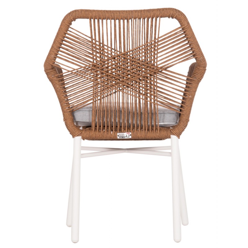 ΠΟΛΥΘΡΟΝΑ TOPIN HM6048.11 ΑΛΟΥΜΙΝΙΟ ΛΕΥΚΟ-P.E. RATTAN ΜΠΕΖ 59x63x81Υεκ