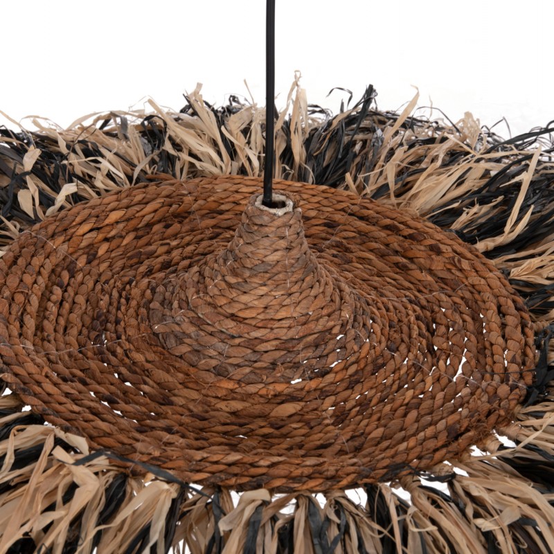 ΦΩΤΙΣΤΙΚΟ ΟΡΟΦΗΣ ORDEM HM4715 ΚΑΠΕΛΟ ΙΝΕΣ SISAL & ΜΠΑΝΑΝΑΣ-ΜΑΥΡΟ & ΦΥΣΙΚΟ Φ75εκ