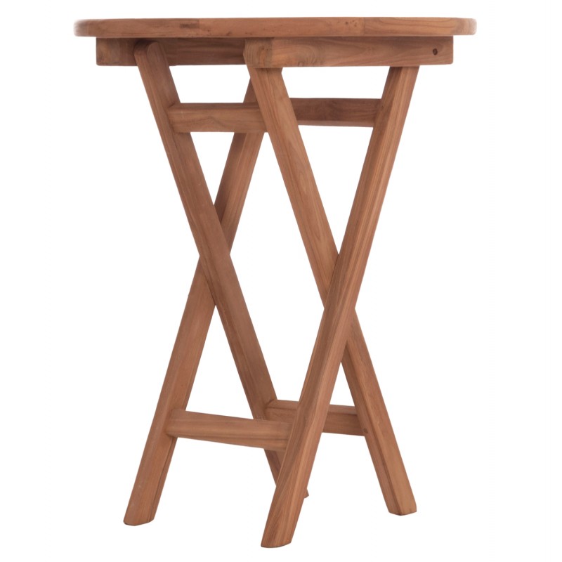 ΤΡΑΠΕΖΙ ΣΚΗΝΟΘΕΤΗ ΣΤΡΟΓΓΥΛΟ ERIS HM18119 ΞΥΛΟ TEAK--ΦΥΣΙΚΟ Φ60x75Υεκ.