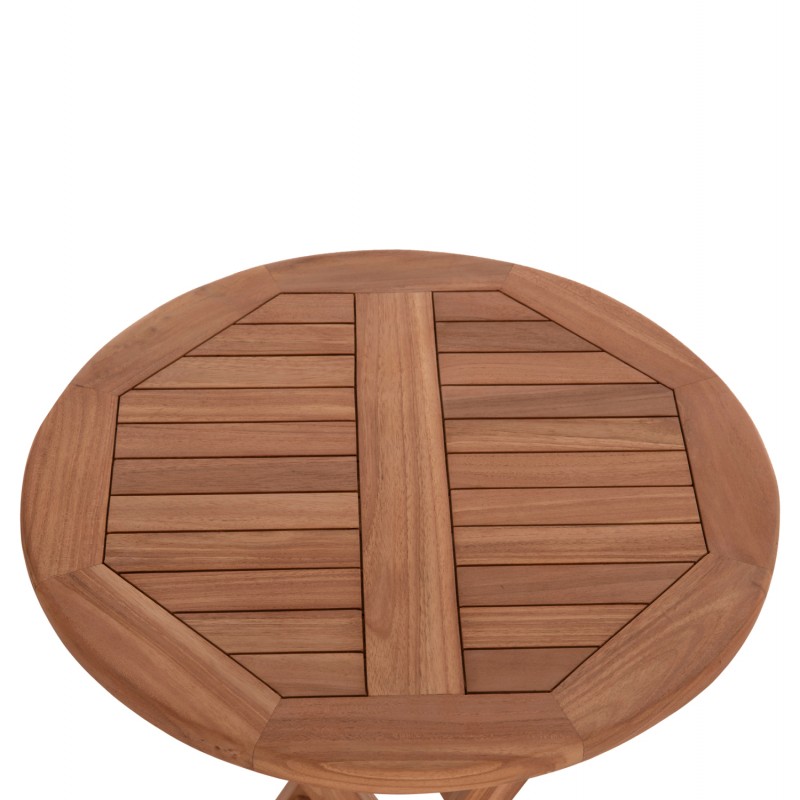 ΤΡΑΠΕΖΙ ΣΚΗΝΟΘΕΤΗ ΣΤΡΟΓΓΥΛΟ ERIS HM18119 ΞΥΛΟ TEAK--ΦΥΣΙΚΟ Φ60x75Υεκ.