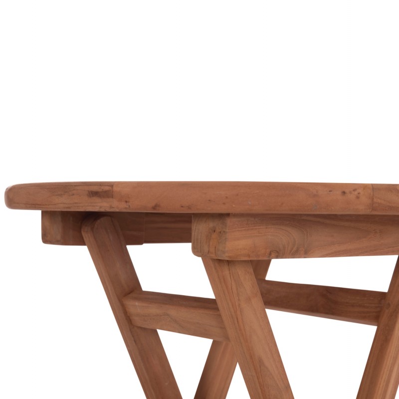 ΤΡΑΠΕΖΙ ΣΚΗΝΟΘΕΤΗ ΣΤΡΟΓΓΥΛΟ ERIS HM18119 ΞΥΛΟ TEAK--ΦΥΣΙΚΟ Φ60x75Υεκ.