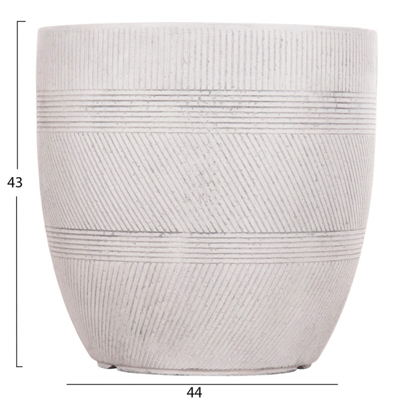 ΣΕΤ 4ΤΜΧ ΓΛΑΣΤΡΕΣ ΣΤΡΟΓΓΥΛΕΣ ΣΕΙΡΑ GARDENER HM4719 FIBERCLAY-ΧΡΩΜΑ CEMENT Φ44x43Υεκ