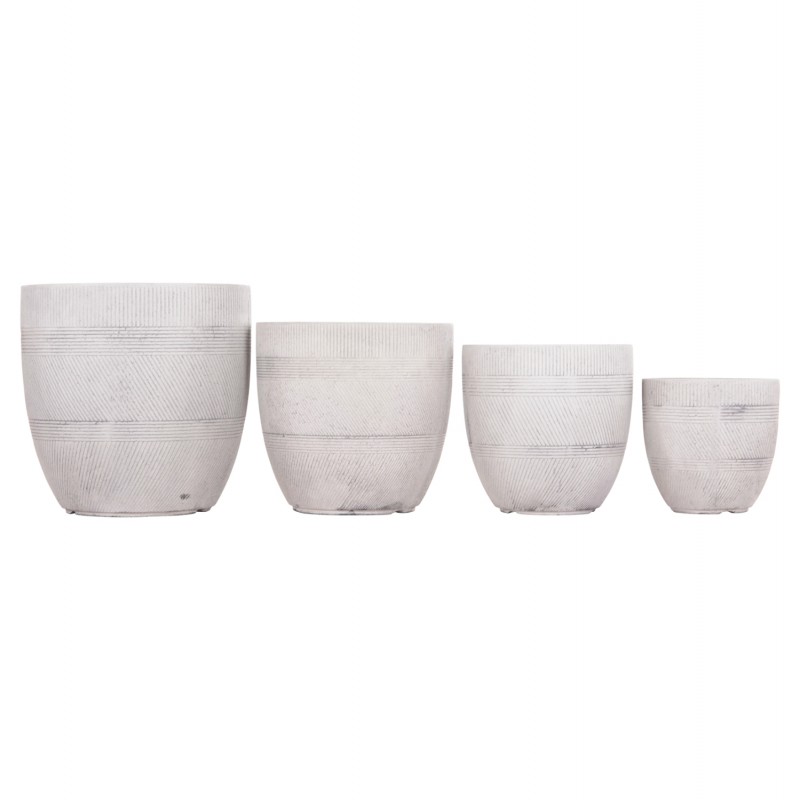 ΣΕΤ 4ΤΜΧ ΓΛΑΣΤΡΕΣ ΣΤΡΟΓΓΥΛΕΣ ΣΕΙΡΑ GARDENER HM4719 FIBERCLAY-ΧΡΩΜΑ CEMENT Φ44x43Υεκ