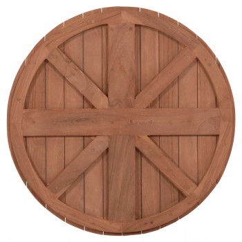 ΕΠΙΦΑΝΕΙΑ ΤΡΑΠΕΖΙΟΥ ΣΤΡΟΓΓΥΛΗ HM18132 ΞΥΛΟ TEAK--ΦΥΣΙΚΟ Φ60x4(πάχος)εκ.