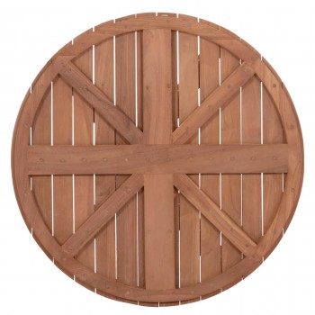 ΕΠΙΦΑΝΕΙΑ ΤΡΑΠΕΖΙΟΥ ΣΤΡΟΓΓΥΛΗ HM18133 ΞΥΛΟ TEAK--ΦΥΣΙΚΟ Φ70x4(πάχος)εκ.