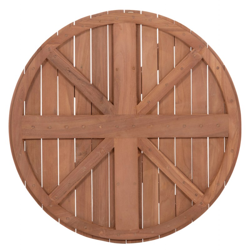 ΕΠΙΦΑΝΕΙΑ ΤΡΑΠΕΖΙΟΥ ΣΤΡΟΓΓΥΛΗ HM18133 ΞΥΛΟ TEAK--ΦΥΣΙΚΟ Φ70x4(πάχος)εκ.