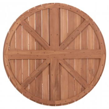 ΕΠΙΦΑΝΕΙΑ ΤΡΑΠΕΖΙΟΥ ΣΤΡΟΓΓΥΛΗ HM18134 ΞΥΛΟ TEAK--ΦΥΣΙΚΟ Φ80x4(πάχος)εκ.