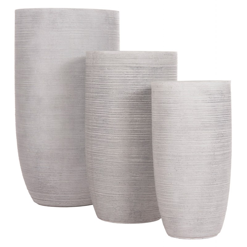 ΣΕΤ 3ΤΜΧ ΓΛΑΣΤΡΕΣ ΚΥΛΙΝΔΡΟΙ ΣΕΙΡΑ GARDENER HM4721 FIBERCLAY-ΧΡΩΜΑ CEMENT Φ42x78Υεκ