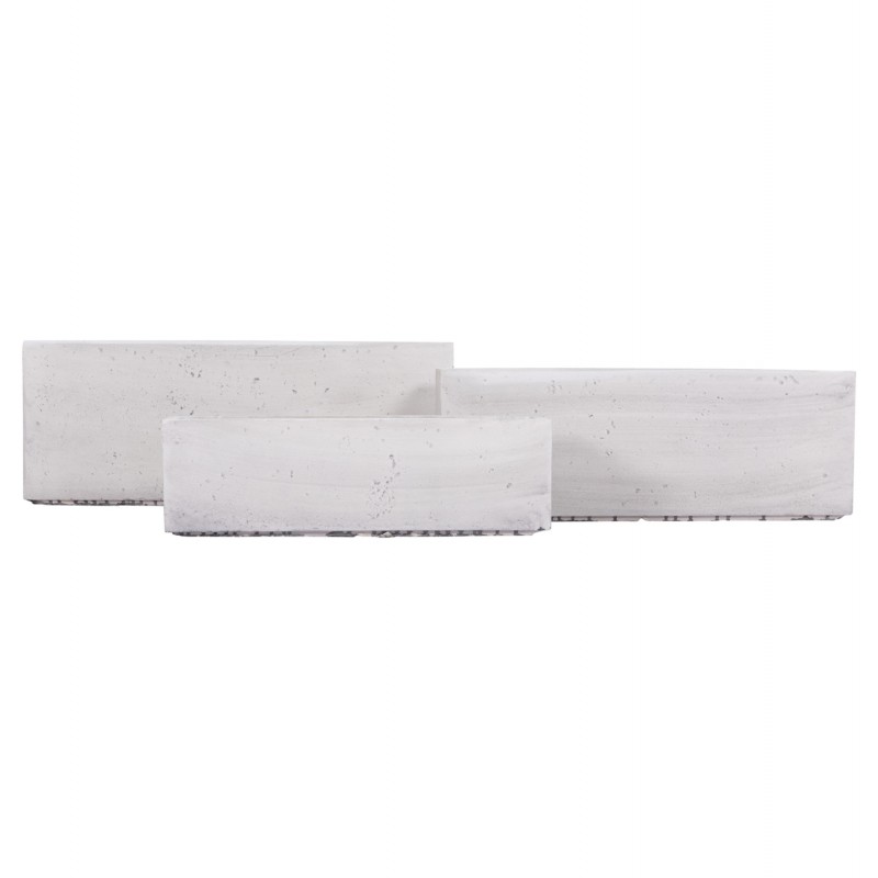 ΣΕΤ 3ΤΜΧ ΓΛΑΣΤΡΕΣ ΟΡΘΟΓΩΝΙΕΣ GARDENER HM4723 FIBERCLAY ΓΚΡΙ CEMENT 81x30x30Υεκ.