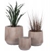 ΣΕΤ 3ΤΜΧ ΓΛΑΣΤΡΕΣ ΣΤΡΟΓΓΥΛΕΣ ΣΕΙΡΑ GARDENER HM4724 FIBERCLAY-ΧΡΩΜΑ CEMENT Φ55x55Υεκ