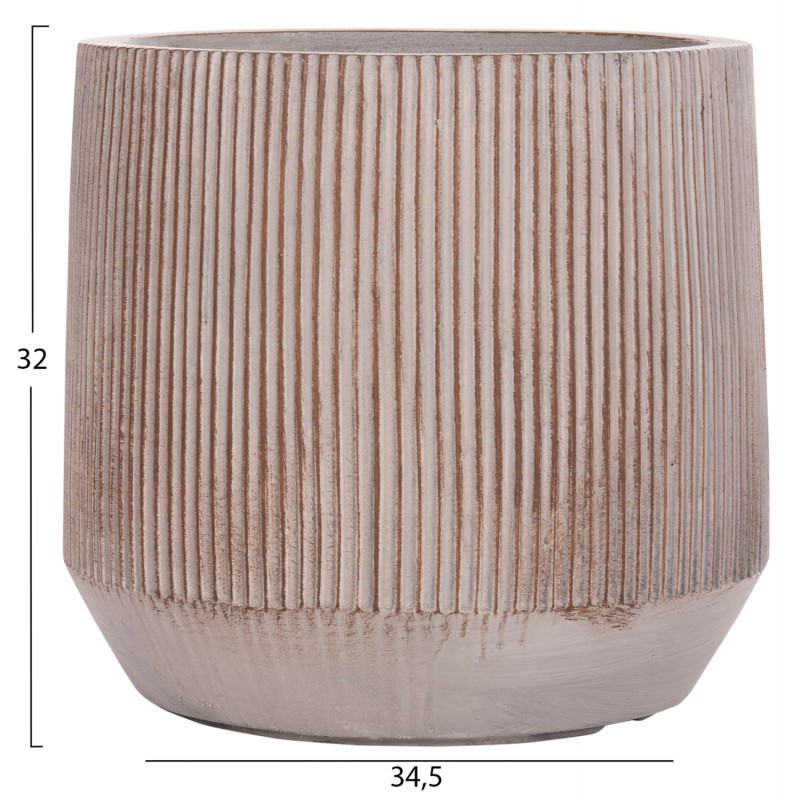 ΣΕΤ 3ΤΜΧ ΓΛΑΣΤΡΕΣ ΣΤΡΟΓΓΥΛΕΣ ΣΕΙΡΑ GARDENER HM4724 FIBERCLAY-ΧΡΩΜΑ CEMENT Φ55x55Υεκ
