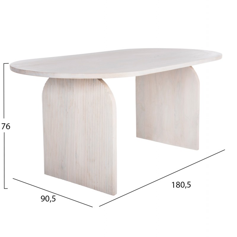 ΤΡΑΠΕΖΙ ΤΡΑΠΕΖΑΡΙΑΣ ΟΒΑΛ ΗΟΝΚΥ HM9690 ΜΑΣΙΦ ΞΥΛΟ MANGO ΣΕ ΛΕΥΚΟ 180,5x90,5x76Υεκ.