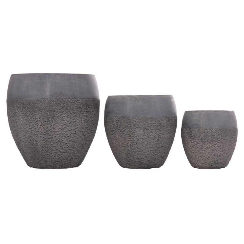 ΣΕΤ 3ΤΜΧ ΓΛΑΣΤΡΕΣ ΣΕΙΡΑ GARDENER HM4725 FIBERCLAY-ΣΕ ΣΚΟΥΡΟ CEMENT ΧΡΩΜΑ Φ55x54Υεκ