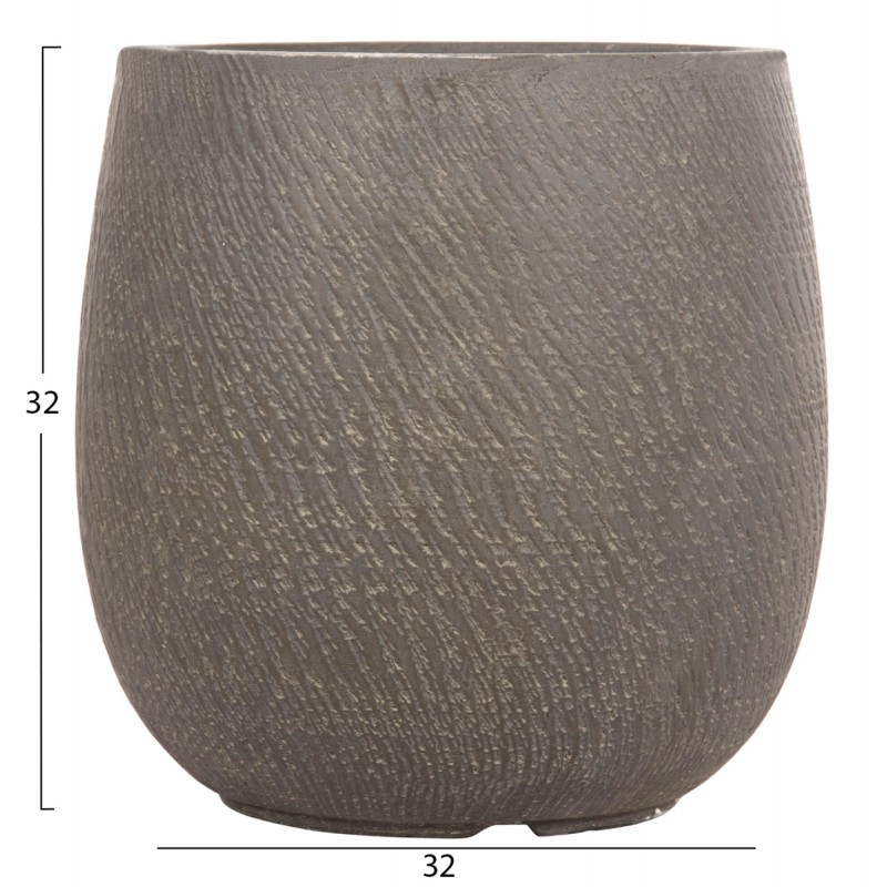 ΣΕΤ 4ΤΜΧ ΓΛΑΣΤΡΕΣ ΣΤΡΟΓΓΥΛΕΣ GARDENER HM4726 FIBERCLAY ΓΚΡΙΖΟΠΡΑΣΙΝΟ Φ52x55Υεκ