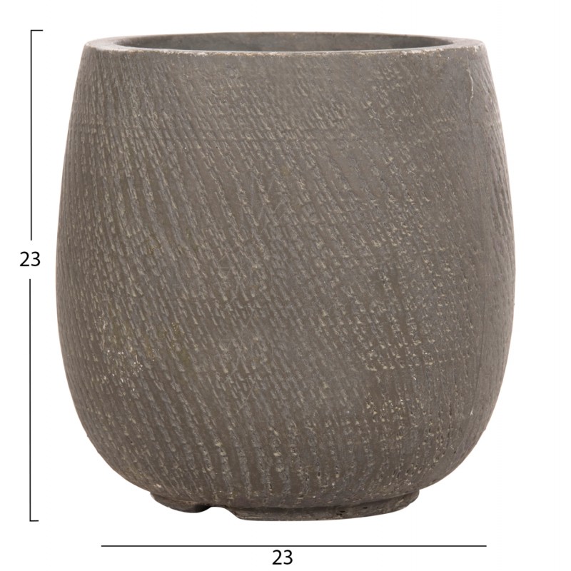 ΣΕΤ 4ΤΜΧ ΓΛΑΣΤΡΕΣ ΣΤΡΟΓΓΥΛΕΣ GARDENER HM4726 FIBERCLAY ΓΚΡΙΖΟΠΡΑΣΙΝΟ Φ52x55Υεκ