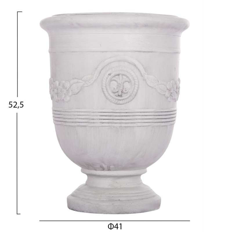 ΣΕΤ 3ΤΜΧ ΓΛΑΣΤΡΕΣ ΜΕ ΑΝΑΓΛΥΦΟ GARDENER HM4729 FIBERCLAY-ΣΕ ΥΠΟΛΕΥΚΟ Φ58x72.5Υεκ