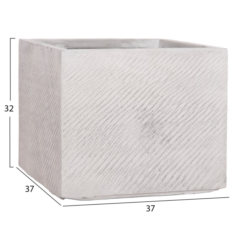 ΣΕΤ 4ΤΜΧ ΓΛΑΣΤΡΕΣ ΤΕΤΡΑΓΩΝΕΣ GARDENER HM4730 FIBERCLAY ΓΚΡΙ CEMENT 37x37x32Υεκ.