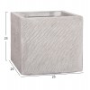 ΣΕΤ 4ΤΜΧ ΓΛΑΣΤΡΕΣ ΤΕΤΡΑΓΩΝΕΣ GARDENER HM4730 FIBERCLAY ΓΚΡΙ CEMENT 37x37x32Υεκ.