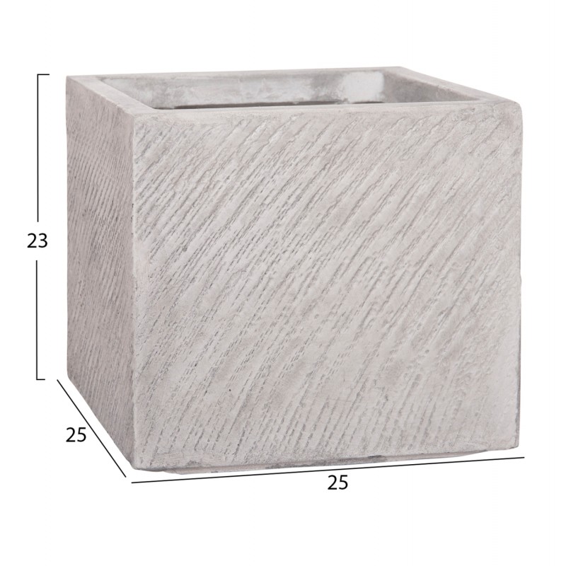 ΣΕΤ 4ΤΜΧ ΓΛΑΣΤΡΕΣ ΤΕΤΡΑΓΩΝΕΣ GARDENER HM4730 FIBERCLAY ΓΚΡΙ CEMENT 37x37x32Υεκ.
