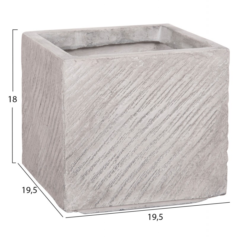 ΣΕΤ 4ΤΜΧ ΓΛΑΣΤΡΕΣ ΤΕΤΡΑΓΩΝΕΣ GARDENER HM4730 FIBERCLAY ΓΚΡΙ CEMENT 37x37x32Υεκ.