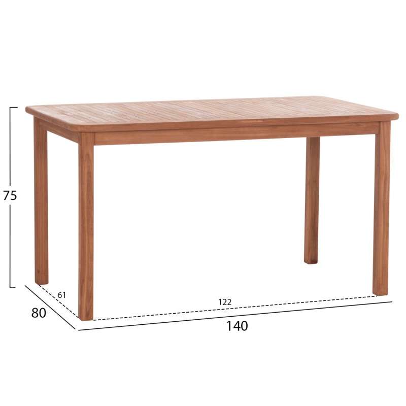ΤΡΑΠΕΖΙ ΟΡΘΟΓΩΝΙΟ PRESSCOT HM18123 ΞΥΛΟ TEAK--ΦΥΣΙΚΟ 140x80x76Υεκ.