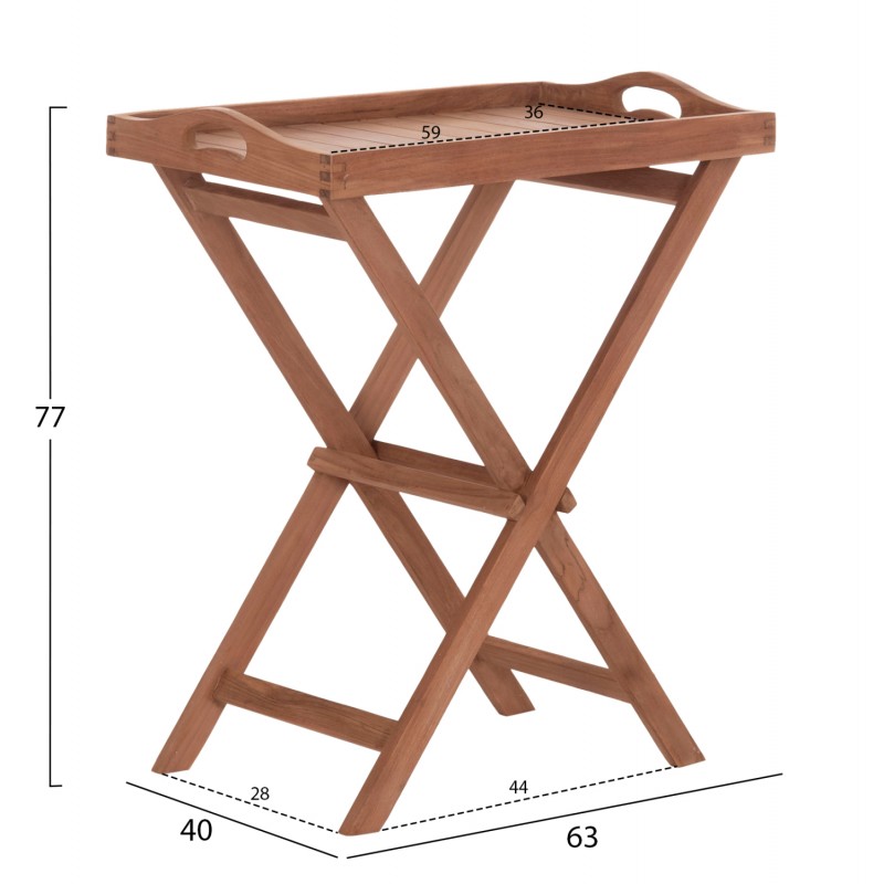 ΔΙΣΚΟΣ ΣΕΡΒΙΡΙΣΜΑΤΟΣ ΣΕ ΠΤΥΣΣΟΜΕΝΗ ΒΑΣΗ BARNABY HM4580 ΞΥΛΟ TEAK--ΦΥΣΙΚΟ 63x40x77Υεκ