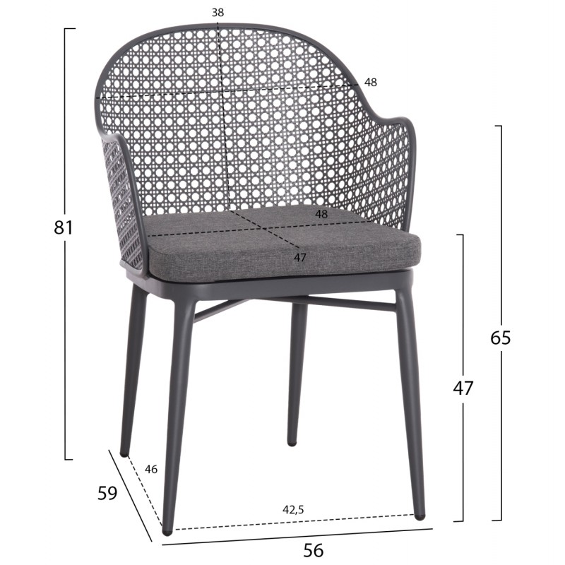 ΣΕΤ LOUNGE 3TMX ΕΞ.ΧΩΡΟΥ OREGO HM21107.01 ΑΛΟΥΜΙΝΙΟ & ΜΕΤΑΛΛΟ ΣΕ ΣΚΟΥΡΟ ΓΚΡΙ