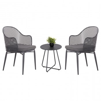 ΣΕΤ LOUNGE 3TMX ΕΞ.ΧΩΡΟΥ OREGO HM21107.01 ΑΛΟΥΜΙΝΙΟ & ΜΕΤΑΛΛΟ ΣΕ ΣΚΟΥΡΟ ΓΚΡΙ