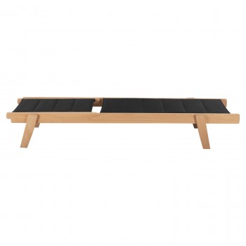 ΞΑΠΛΩΣΤΡΑ MILOS HM10650.03 ΞΥΛΟ ΟΞΙΑΣ ΣΕ ΦΥΣΙΚΟ-ΜΑΥΡΟ TEXTILENE 204x65x31,5-92,5Υ εκ.