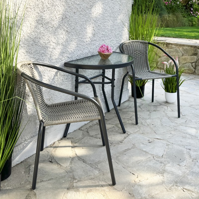 ΤΡΑΠΕΖΙ ΗΜΙΚΥΚΛΙΚΟ LIMA HM5967.02 ΜΕΤΑΛΛΙΚΟ ΚΑΦΕ ΜΕ ΓΥΑΛΙΝΟ TOP 70x40x64,5Υεκ.