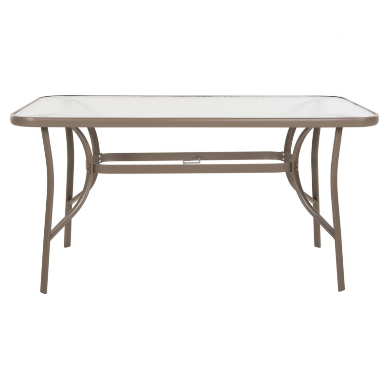 ΤΡΑΠΕΖΙ BRUNO HM5106.04 ΣΑΜΠΑΝΙ ΜΕΤΑΛΛΙΚΟ ΜΕ ΓΥΑΛΙΝΗ ΕΠΙΦΑΝΕΙΑ 140Χ80Χ71Υεκ