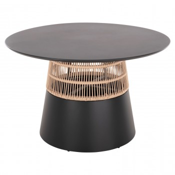 ΤΡΑΠΕΖΙ ΣΤΡΟΓΓΥΛΟ SAEID HM6106.01 ΑΝΘΡΑΚΙ ΑΛΟΥΜΙΝΙΟ-ΜΠΕΖ ΣΧΟΙΝΙ Φ120x75Υεκ.