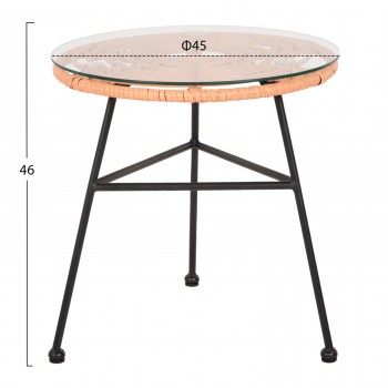 ΣΕΤ ΕΞΩΤΕΡΙΚΟΥ ΧΩΡΟΥ 3ΤΜΧ ALLEGRA HM21047.11 ΜΠΕΖ ΣΥΝΘ.RATTAN-ΜΕΤΑΛΛΟ ΣΕ ΜΑΥΡΟ