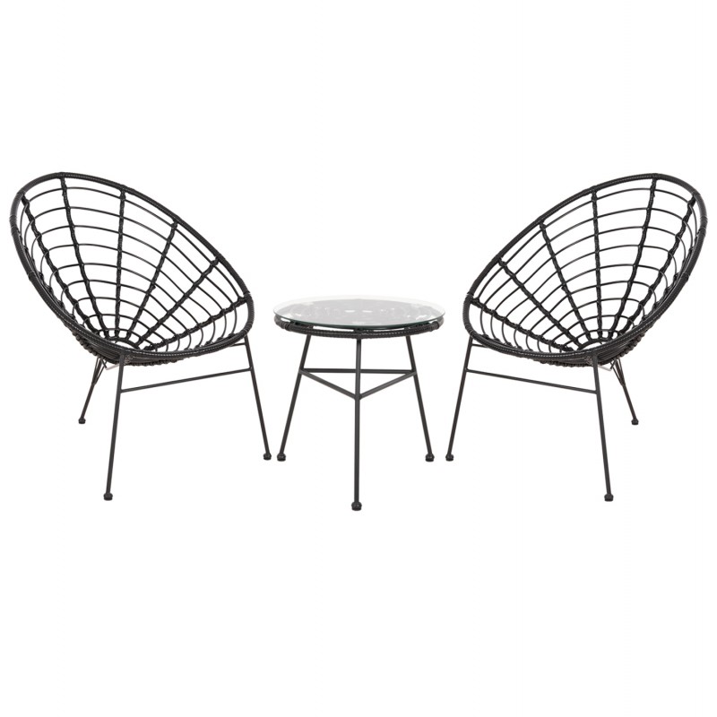 ΣΕΤ ΕΞΩΤΕΡΙΚΟΥ ΧΩΡΟΥ 3ΤΜΧ ALLEGRA HM21047.12 ΜΑΥΡΟ ΣΥΝΘ.RATTAN & ΜΕΤΑΛΛΟ