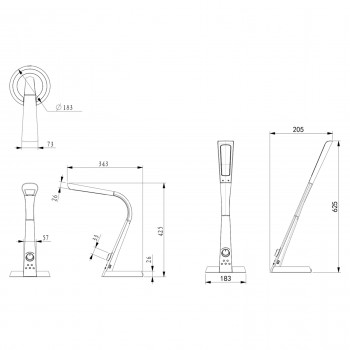 ΦΩΤΙΣΤΙΚΟ ΓΡΑΦΕΙΟΥ LED BLAIN PRO HM4451.02 ΜΑΥΡΟ ΧΡΩΜΑ 34,3x18,3x42,5Υεκ.