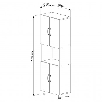 ΕΠΙΠΛΟ ΚΟΥΖΙΝΑΣ/ΝΤΟΥΛΑΠΙ RAD HM18196.03 ΜΕΛΑΜΙΝΗ ΣΟΝΑΜΑ-ΛΕΥΚΟ 56x32x165Υεκ.