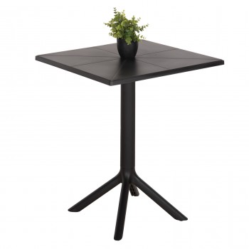 ΤΡΑΠΕΖΙ ΠΟΛΥΠΡΟΠΥΛΕΝΙΟΥ ΤΕΤΡΑΓΩΝΟ TERRIN HM6125.12 ΜΑΥΡΟ 60,5x60,5x76,5Υεκ.