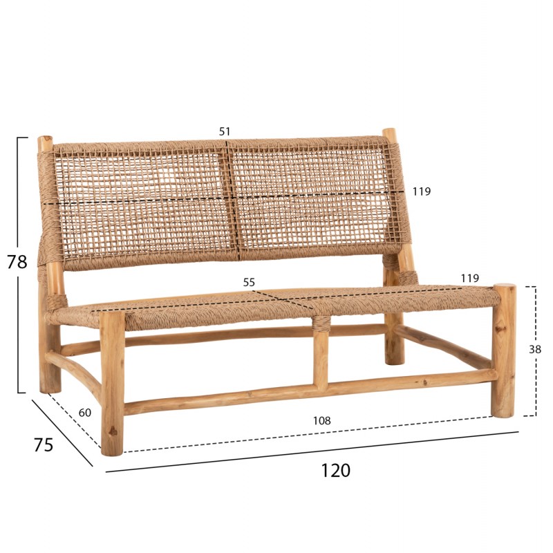 ΣΑΛΟΝΙ ΕΞΩΤ. ΧΩΡΟΥ 4ΤΜΧ LONDER HM11957 ΜΑΣΙΦ TEAK-ΣΥΝΘ.RATTAN-ΦΥΣΙΚΟ