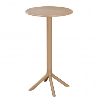 ΤΡΑΠΕΖΙ ΜΠΑΡ ΣΤΡΟΓΓΥΛΟ TERRIN HM6126.14 ΠΟΛΥΠΡΟΠΥΛΕΝΙΟ ΚΑΠΟΥΤΣΙΝΟ Φ61x107Υεκ.