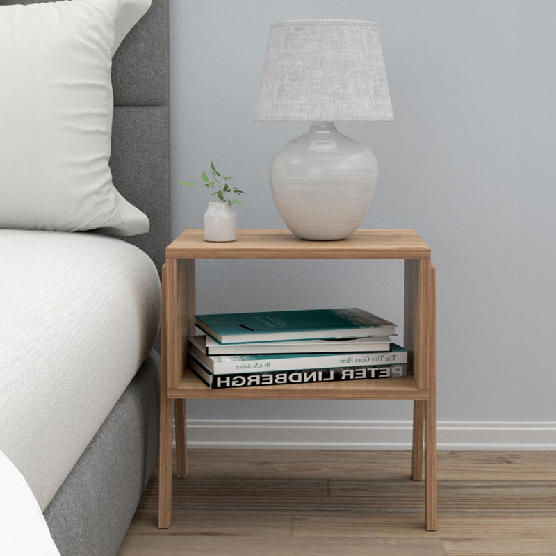 ΚΟΜΟΔΙΝΟ JAKE HM18182.04 ΜΕΛΑΜΙΝΗ ΣΕ ΦΥΣΙΚΟ ΞΥΛΟΥ 48x35x49Υεκ.