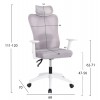 ΚΑΡΕΚΛΑ ΓΡΑΦΕΙΟΥ MEXER HM1195.02 ΓΚΡΙ MESH-ΜΕΤΑΛ.ΒΑΣΗ-ΣΚΕΛΕΤΟΣ ΛΕΥΚΟΣ 68x70x136Υεκ.