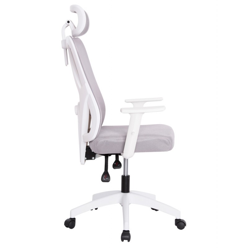 ΚΑΡΕΚΛΑ ΓΡΑΦΕΙΟΥ MEXER HM1195.02 ΓΚΡΙ MESH-ΜΕΤΑΛ.ΒΑΣΗ-ΣΚΕΛΕΤΟΣ ΛΕΥΚΟΣ 68x70x136Υεκ.