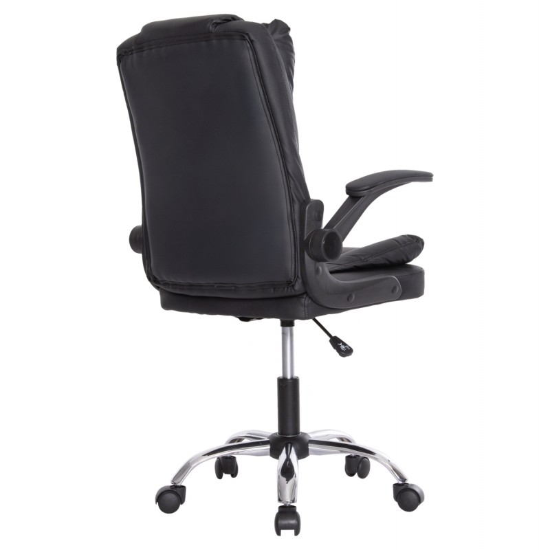 ΚΑΡΕΚΛΑ ΓΡΑΦΕΙΟΥ CANAN HM1201 ΜΑΥΡO PVC-ΜΑΥΡΟ NYLON-ΒΑΣΗ ΧΡΩΜΙΟΥ 66x61x105Υεκ.