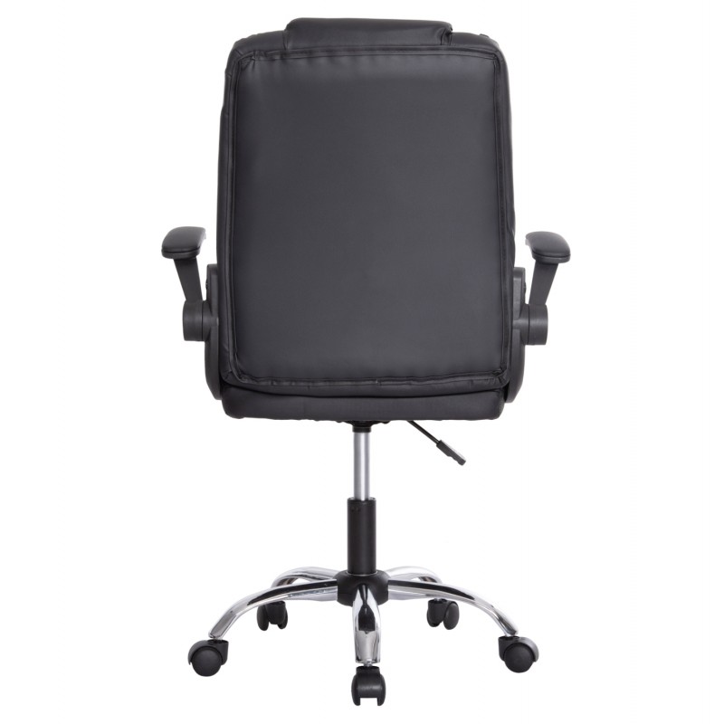 ΚΑΡΕΚΛΑ ΓΡΑΦΕΙΟΥ CANAN HM1201 ΜΑΥΡO PVC-ΜΑΥΡΟ NYLON-ΒΑΣΗ ΧΡΩΜΙΟΥ 66x61x105Υεκ.
